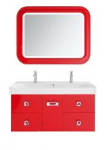 Мебель для ванной Vod-ok Астрид 120 с 5 ящиками красная