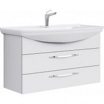 Тумба с раковиной Aqwella Аллегро 105 белая подвесная, 2 ящика