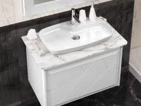 Тумба с раковиной Opadiris Луиджи 90 со столешницей (Nova) белая матовая