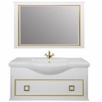 Мебель для ванной Tessoro Foster 120 подвесная белая с патиной золото