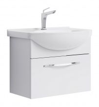 Тумба с раковиной Aqwella Аллегро 65 белая подвесная, 1 ящик