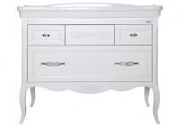 Тумба с раковиной ASB-Woodline Модерн 105 белая, патина серебро