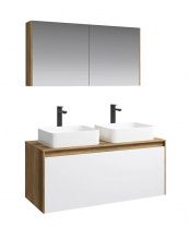 Мебель для ванной Aqwella 5 stars Mobi 120 фасад белый, корпус дуб балтийский