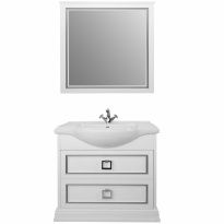 Мебель для ванной Tessoro Foster 65 напольная белая с патиной серебро