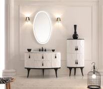 Тумба Tessoro Neo 120 белый цоколь с ножками черный