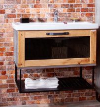 Тумба с раковиной Бриклаер Лофт 80 подвесная метрополитен грей