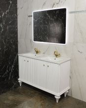 Тумба с раковиной Tessoro Chloe 120 (4 ящика, с 2-мя раковинами)