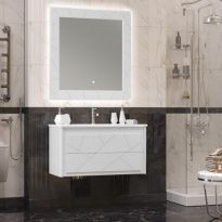 Мебель для ванной Opadiris Луиджи 100 белая матовая (раковина MYJOYS Эйфория)