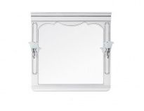 Зеркало Vod-ok Мариэль 85 белое патина серебро