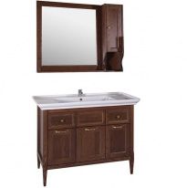 Мебель для ванной ASB-Woodline Гранда 105 со шкафчиком, антикварный орех