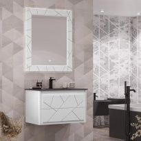 Мебель для ванной Opadiris Луиджи 90 с раковиной антрацит, белая матовая