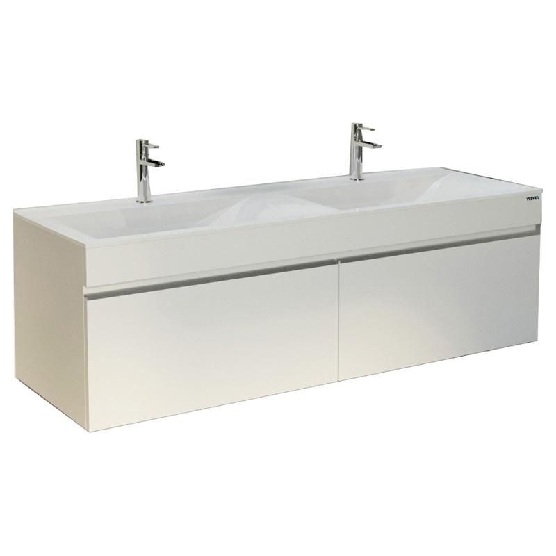 Тумба с раковиной Velvex Pulsus 140 белая