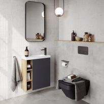 Мебель для ванной Aqwella Alba 60 R фасад серый матовый, корпус дуб давос