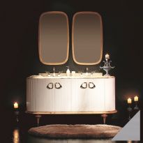 Тумба Tessoro Rivoli 180 корпус белый/цоколь с ножками серебро