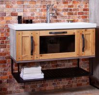 Тумба с раковиной Бриклаер Лофт 100 подвесная метрополитен грей