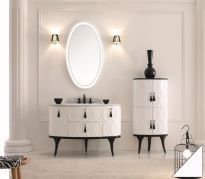 Тумба Tessoro Neo 120 белый цоколь с ножками белый