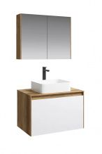 Мебель для ванной Aqwella 5 stars Mobi 80 фасад белый, корпус дуб балтийский