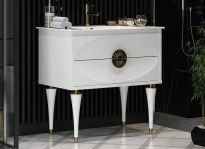Тумба с раковиной Opadiris Ибица 90 белая, фурнитура золото