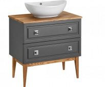 Тумба с раковиной ASB-Woodline Каталина 80 серая