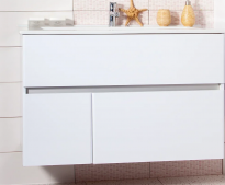 Тумба с раковиной Бриклаер Мальта 105 белый глянец