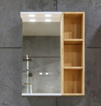 Зеркало с полками Бриклаер Кристалл 60-2 белый