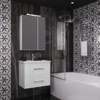 Мебель для ванной Opadiris Арабеско 60 белая, с зеркальным шкафчиком