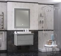 Мебель для ванной Opadiris Луиджи 90 со столешницей (Nova) серая матовая