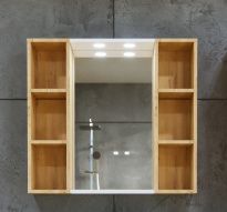 Зеркало с полками Бриклаер Кристалл 80-2 белый