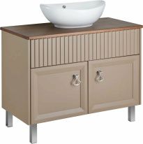 Тумба с раковиной ASB-Woodline Риола 100 напольная, капучино