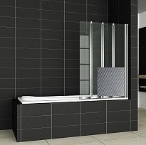 Шторки для ванны Cezares Pratico V-4-100/140-P-Cr-R