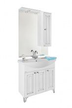 Мебель для ванной Vod-ok Белладжио 85 белая патина серебро