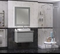 Мебель для ванной Opadiris Луиджи 90 со столешницей (One) серая матовая