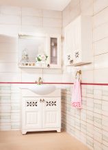 Мебель для ванной Бриклаер Кантри 80 зеркало с одним шкафчиком, с балюстрадой