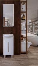 Мебель для ванной Бриклаер Бали 40 светлая лиственница правая