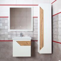 Мебель для ванной Бриклаер Брайтон 60 белый матовый, дуб кера