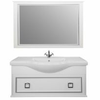 Мебель для ванной Tessoro Foster 120 подвесная белая с патиной серебро