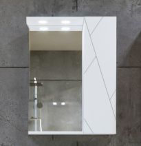 Зеркало со шкафчиком Бриклаер Кристалл 60-1 белый