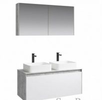 Мебель для ванной Aqwella 5 stars Mobi 120 фасад белый, корпус бетон светлый