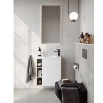 Мебель для ванной Aqwella Alba 60 R фасад белый матовый, корпус светлый камень