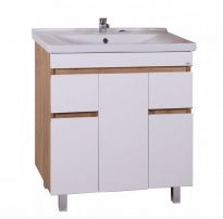 Тумба с раковиной ASB-Mebel Марко 80-3.2 белый/дуб золотой