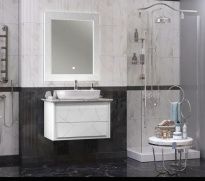 Мебель для ванной Opadiris Луиджи 90 со столешницей (One) белая матовая   