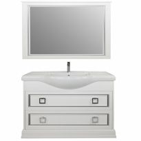 Мебель для ванной Tessoro Foster 105 напольная белая с патиной серебро