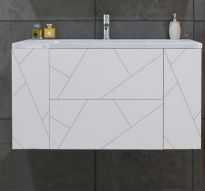 Тумба с раковиной Бриклаер Кристалл 100 без ниши, белая