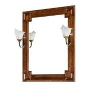 Зеркало Vod-ok Дубэлла 65 орех, со светильниками